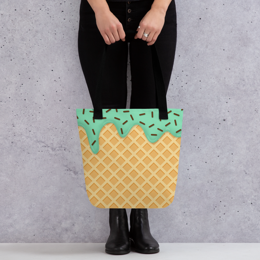 Ice Cream Waffle Cone | Foody Theme | All-Over Print Tote - #12