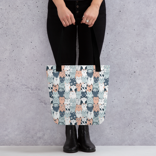 Cat Seamless Pattern Batch 01 | Seamless Patterns | All-Over Print Tote - #7