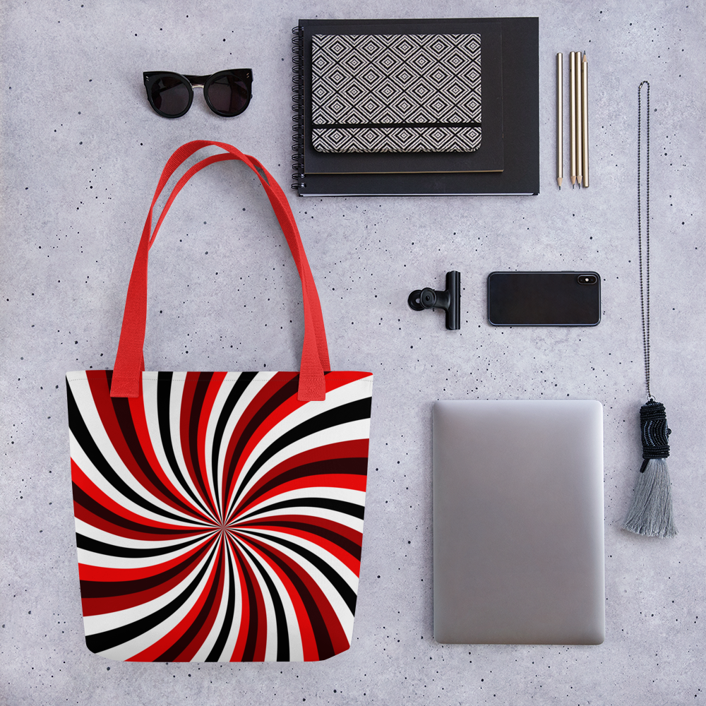 Black & Red | Colorful Patterns | All-Over Print Tote - #3