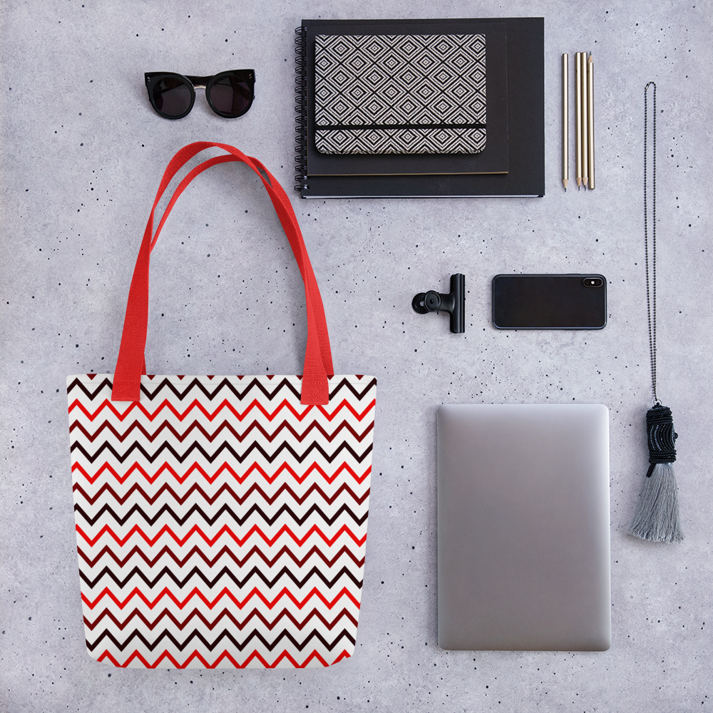 Black & Red | Colorful Patterns | All-Over Print Tote - #4