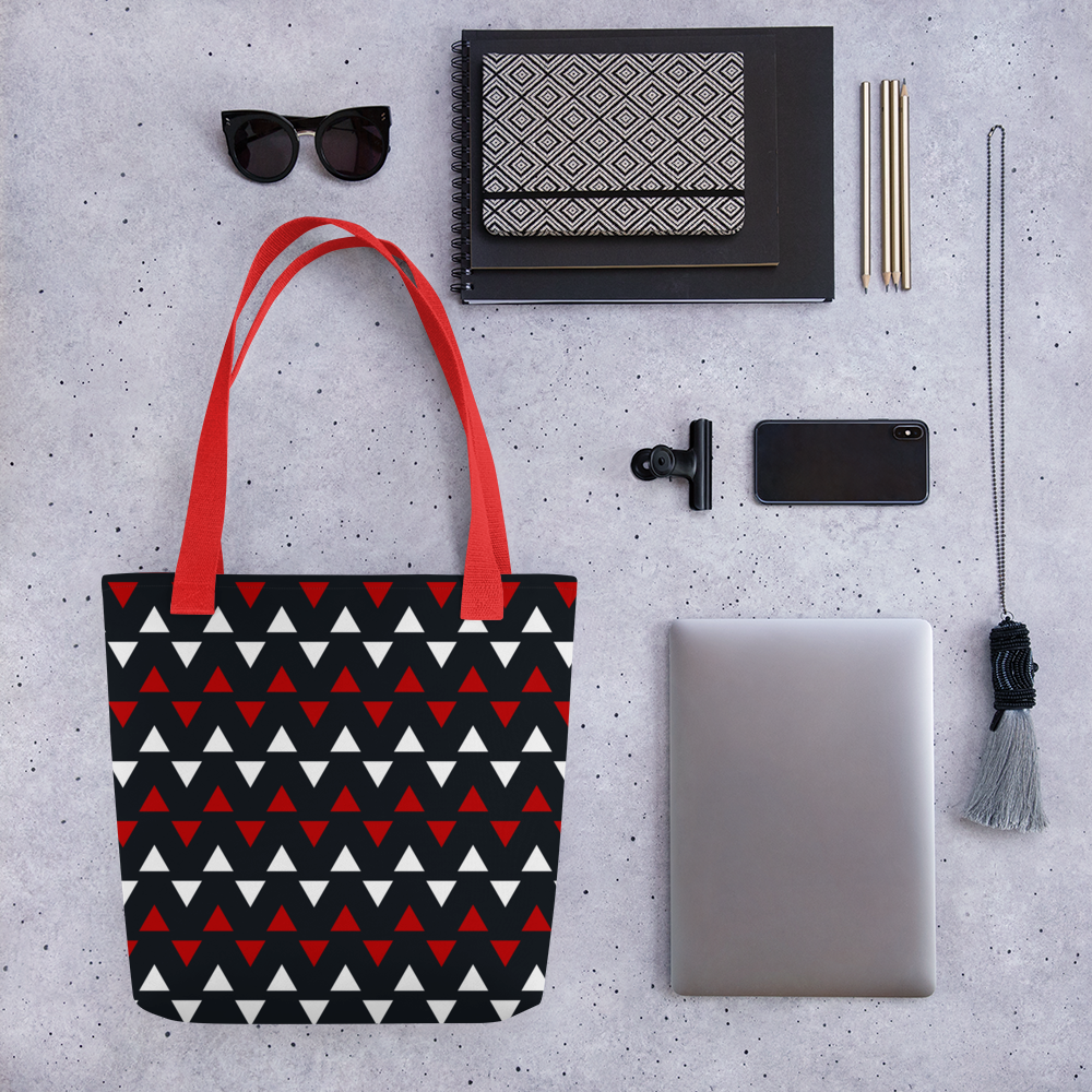 Black & Red | Colorful Patterns | All-Over Print Tote - #9