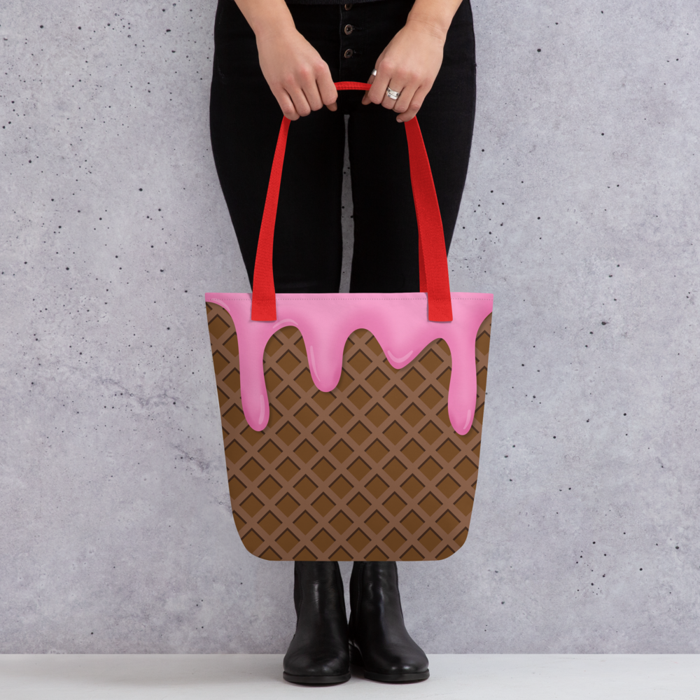 Ice Cream Waffle Cone | Foody Theme | All-Over Print Tote - #5