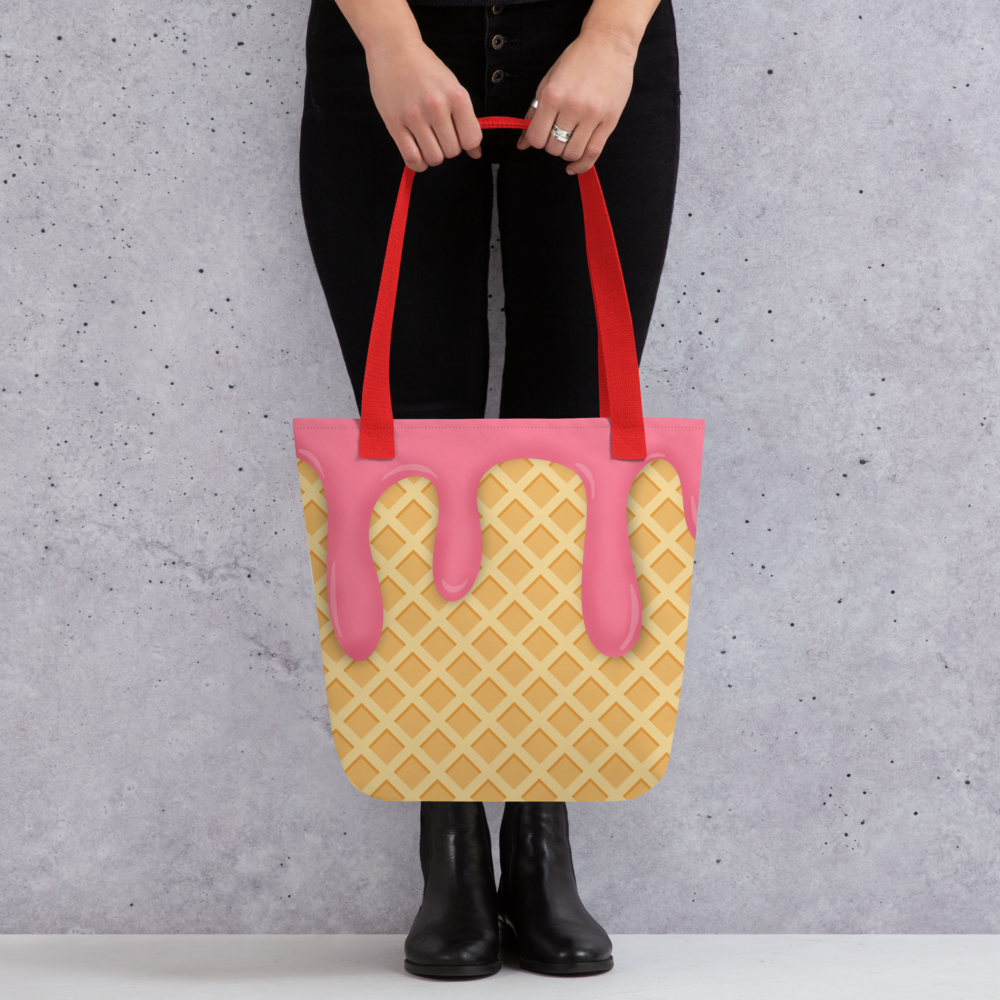 Ice Cream Waffle Cone | Foody Theme | All-Over Print Tote - #11