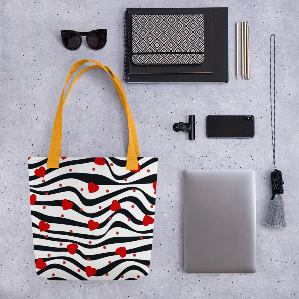 Black & Red | Colorful Patterns | All-Over Print Tote - #2