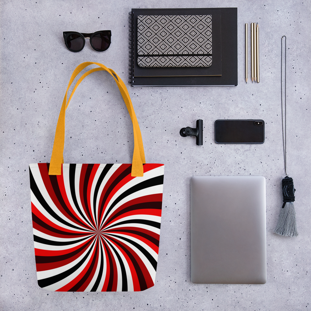 Black & Red | Colorful Patterns | All-Over Print Tote - #3