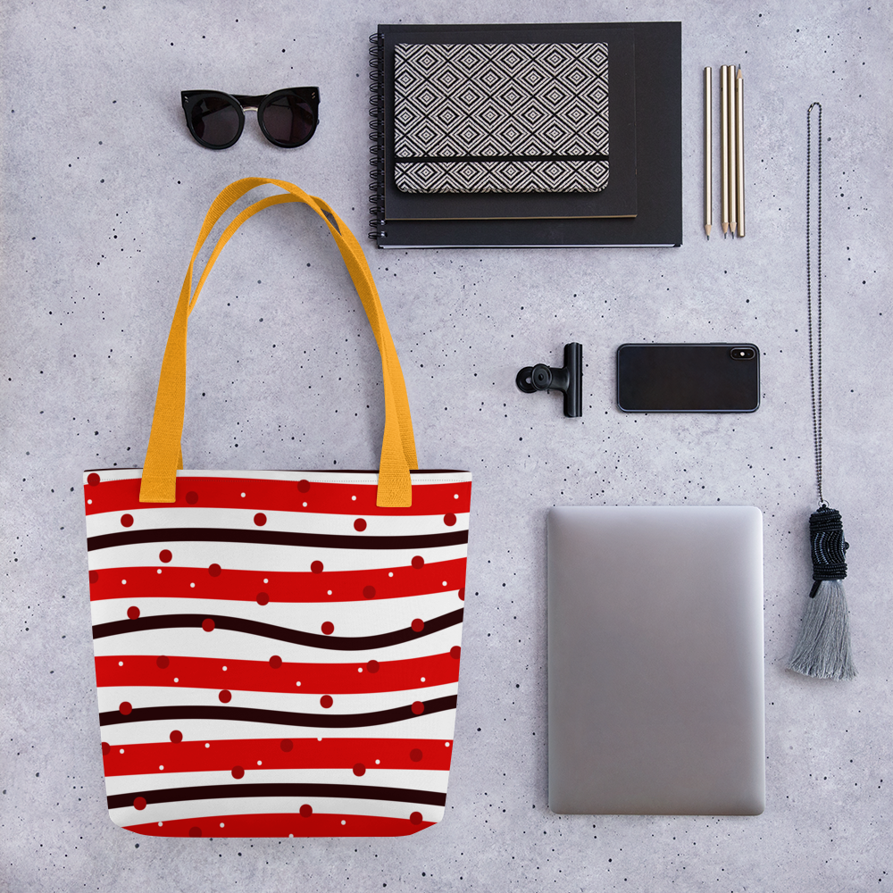 Black & Red | Colorful Patterns | All-Over Print Tote - #11