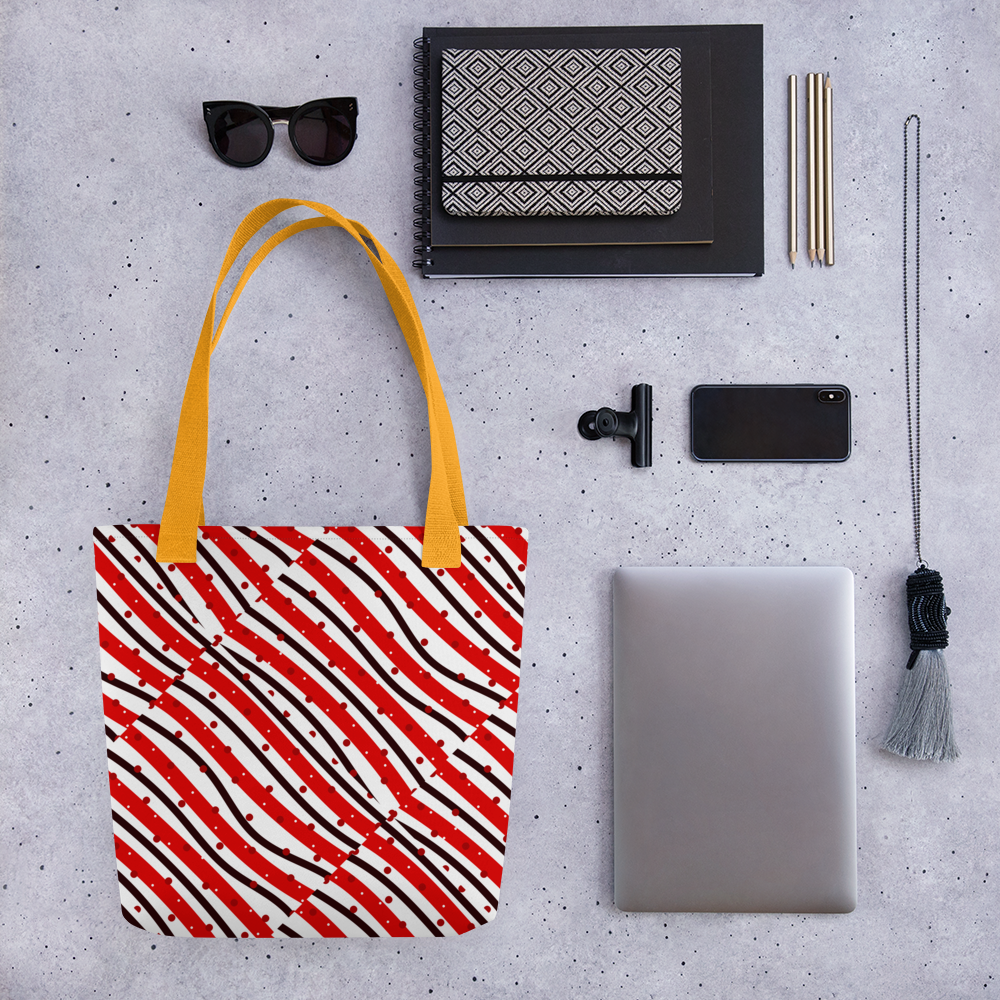 Black & Red | Colorful Patterns | All-Over Print Tote - #17