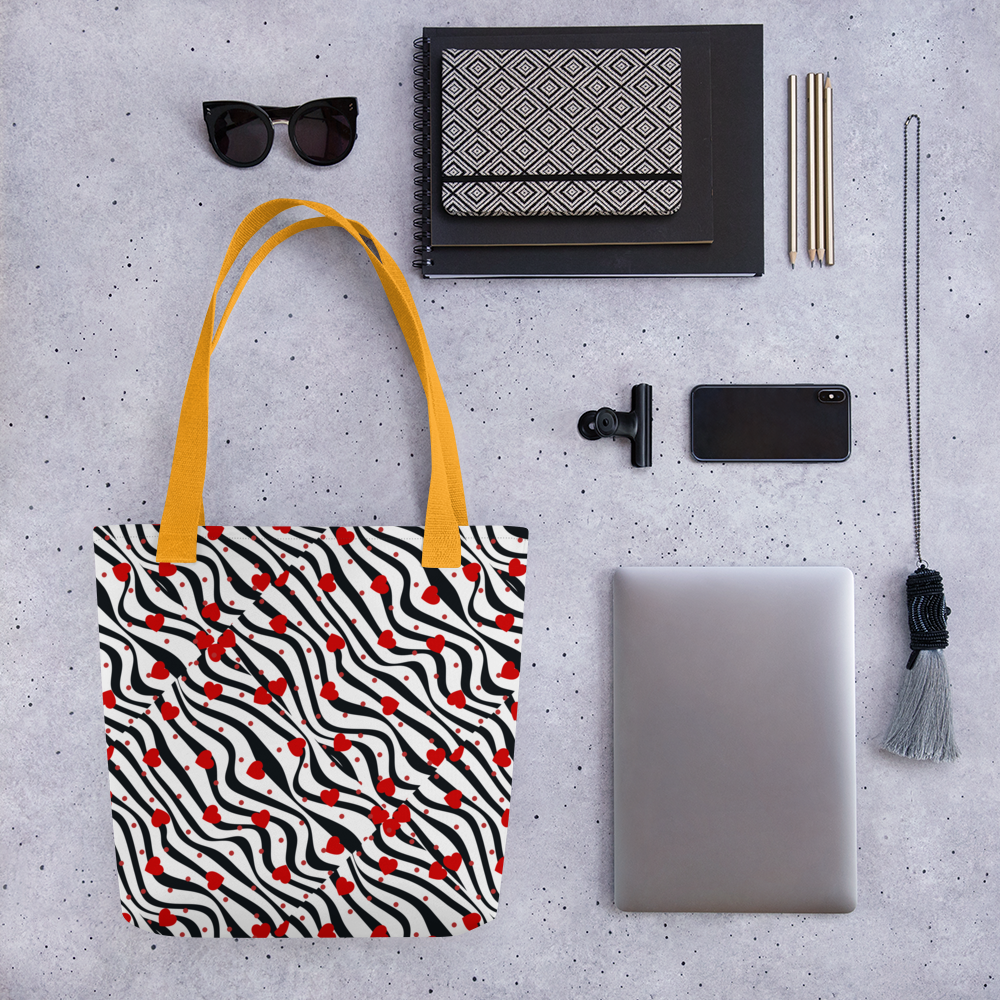 Black & Red | Colorful Patterns | All-Over Print Tote - #23