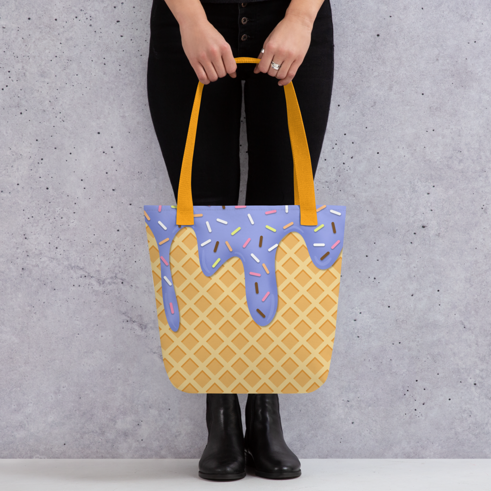 Ice Cream Waffle Cone | Foody Theme | All-Over Print Tote - #4