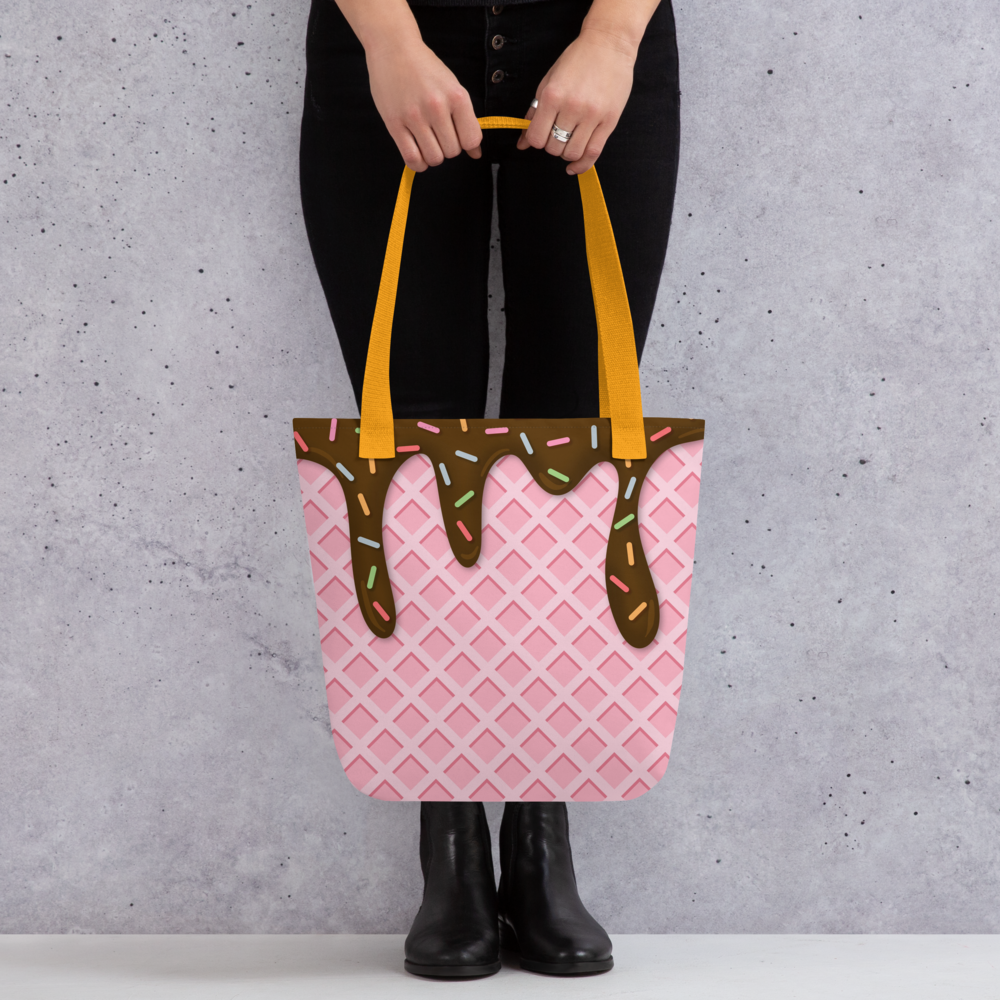 Ice Cream Waffle Cone | Foody Theme | All-Over Print Tote - #8