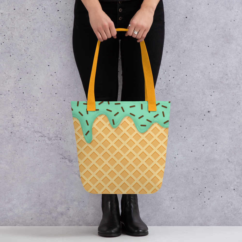 Ice Cream Waffle Cone | Foody Theme | All-Over Print Tote - #12