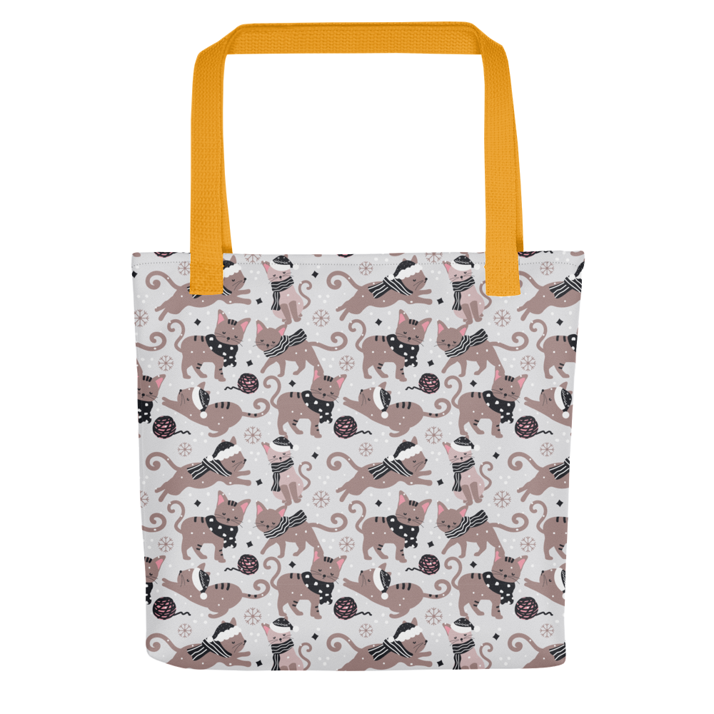 Winter Christmas Cat | Seamless Patterns | All-Over Print Tote - #1