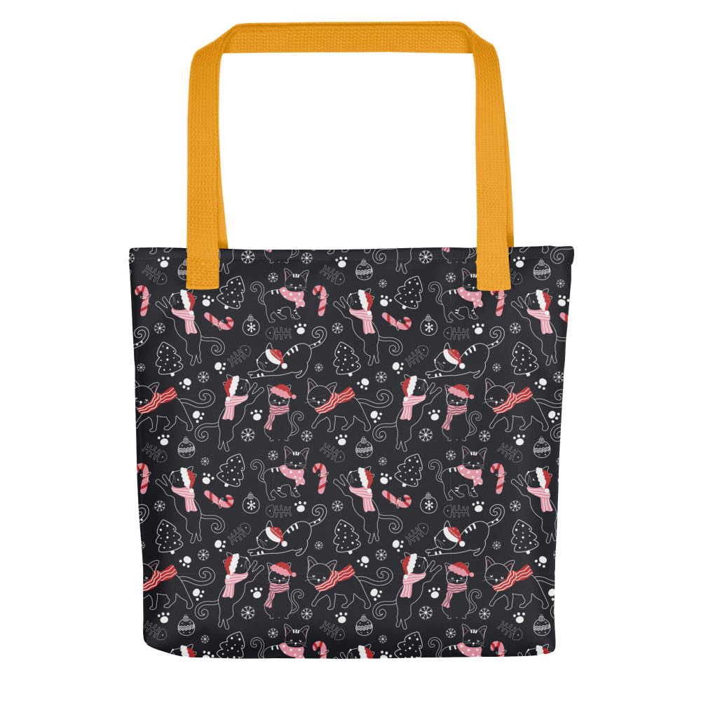 Winter Christmas Cat | Seamless Patterns | All-Over Print Tote - #4