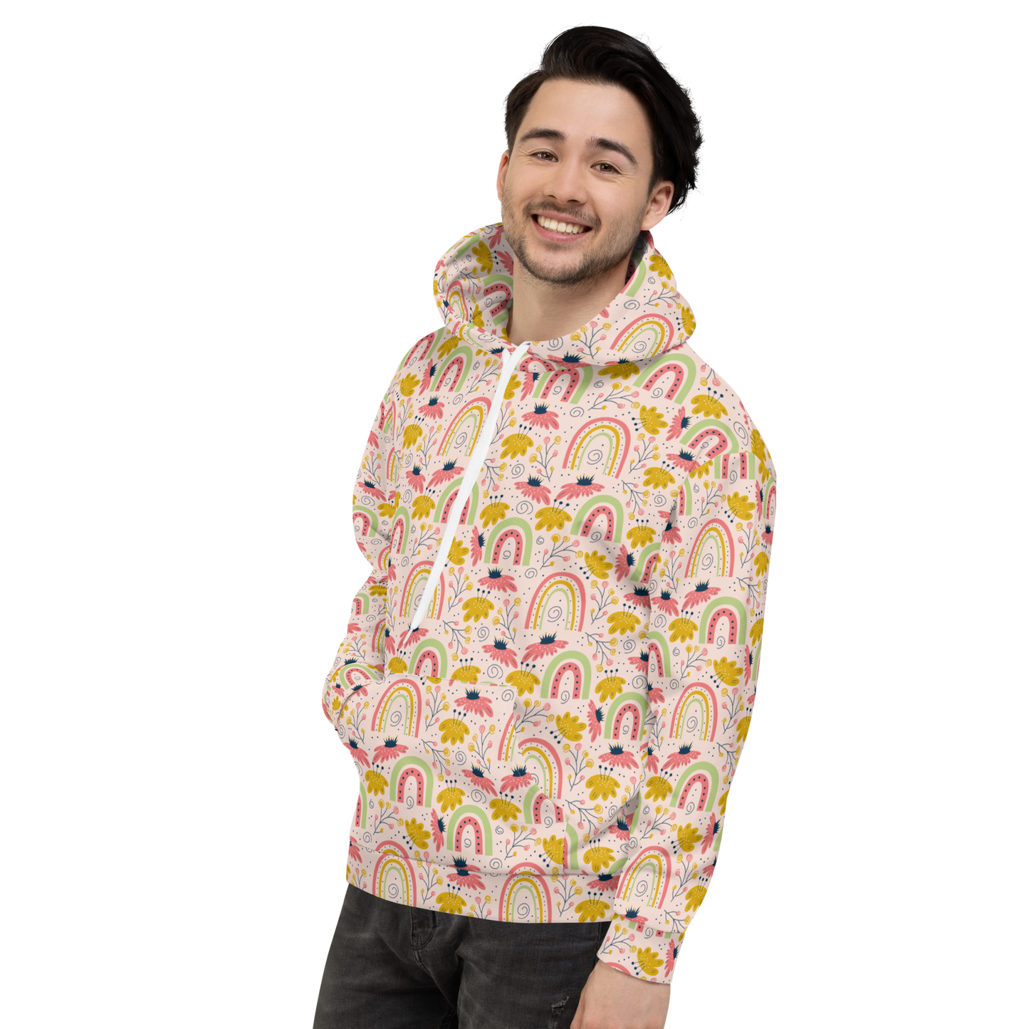 Scandinavian Spring Floral | Seamless Patterns | All-Over Print Unisex Hoodie - #7