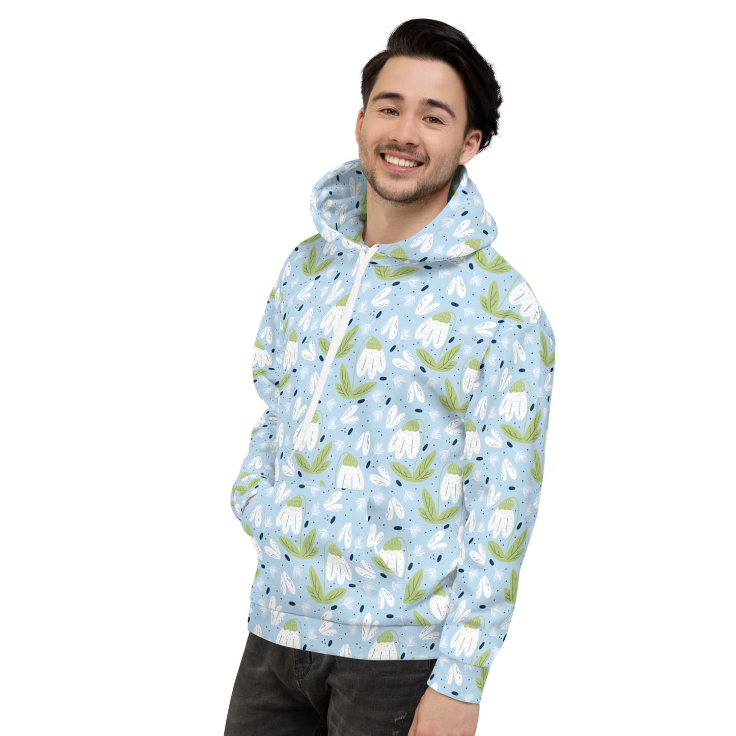 Scandinavian Spring Floral | Seamless Patterns | All-Over Print Unisex Hoodie - #3