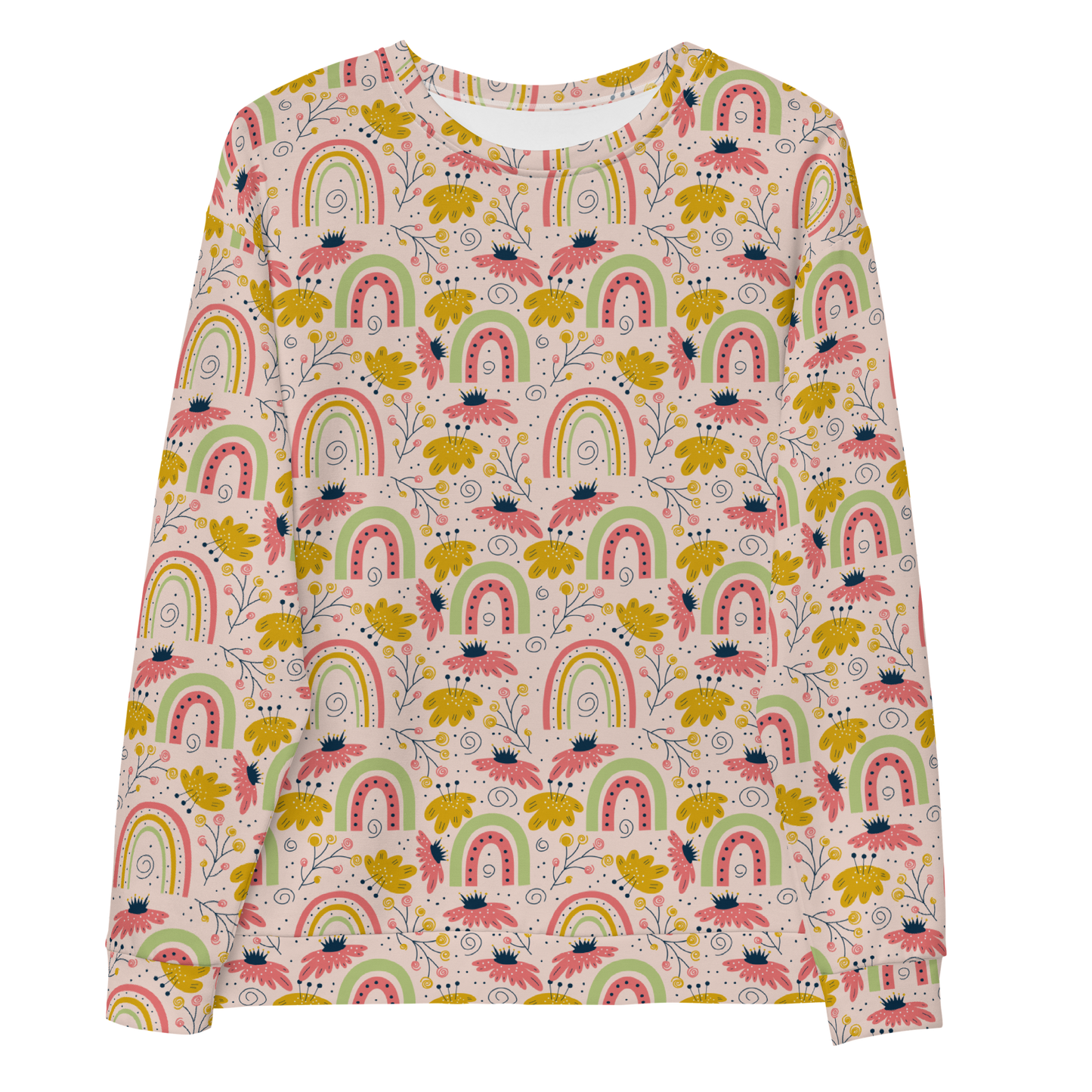 Scandinavian Spring Floral | Seamless Patterns | All-Over Print Unisex Sweatshirt - #7