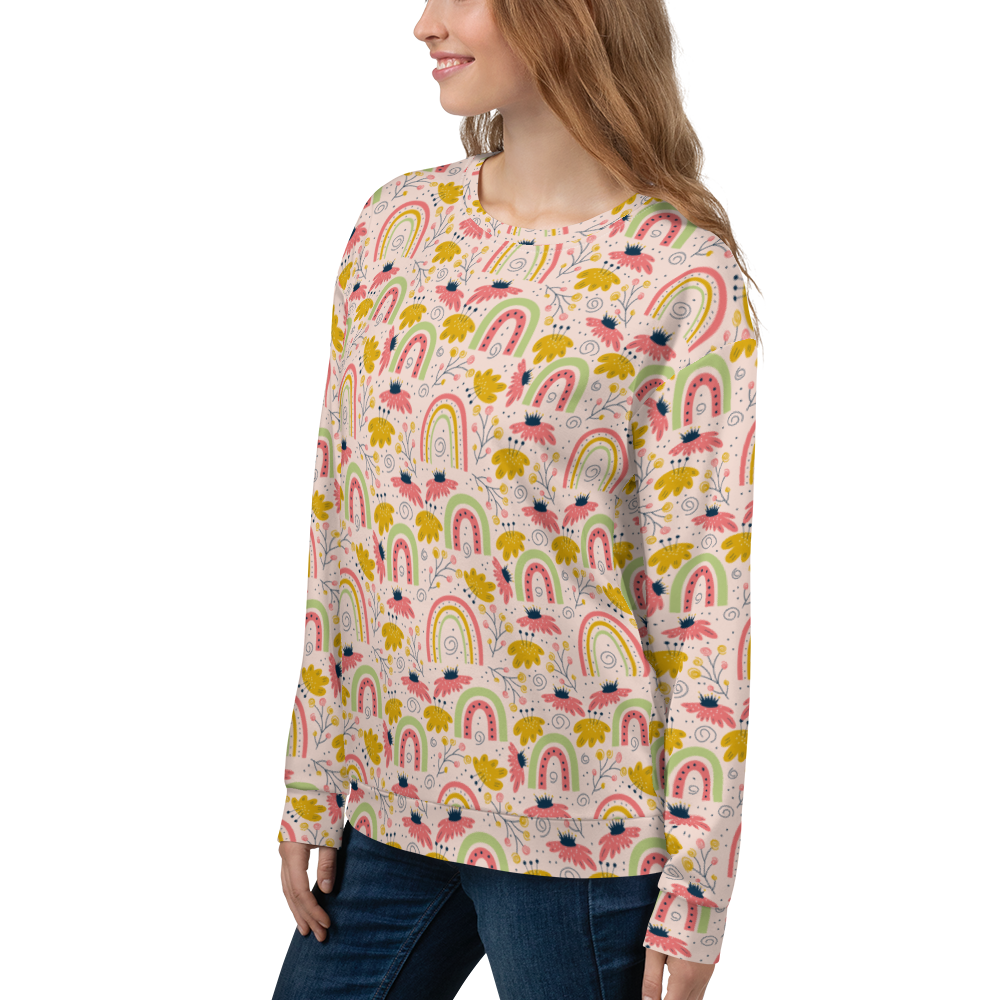 Scandinavian Spring Floral | Seamless Patterns | All-Over Print Unisex Sweatshirt - #7