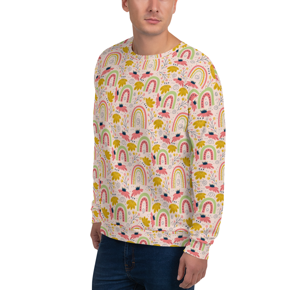 Scandinavian Spring Floral | Seamless Patterns | All-Over Print Unisex Sweatshirt - #7