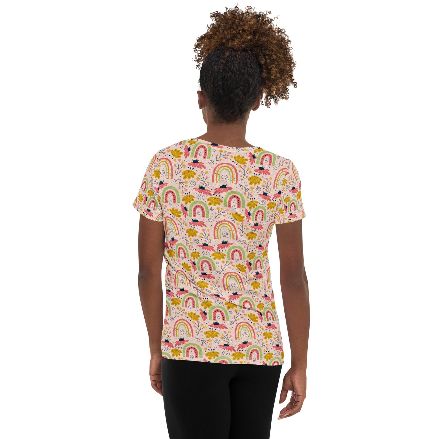 Scandinavian Spring Floral | Seamless Patterns | All-Over Print Women's Athletic T-Shirt - #7