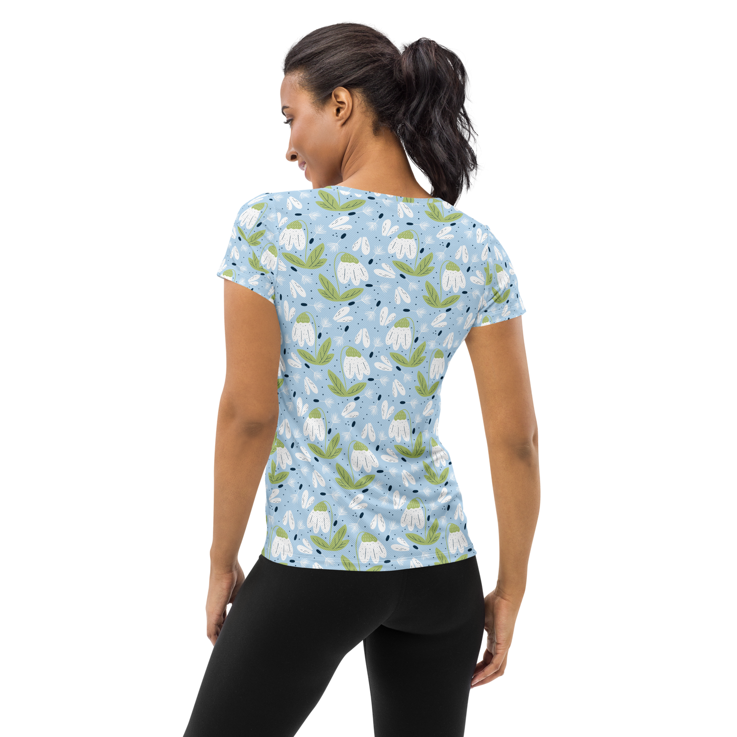 Scandinavian Spring Floral | Seamless Patterns | All-Over Print Women's Athletic T-Shirt - #3