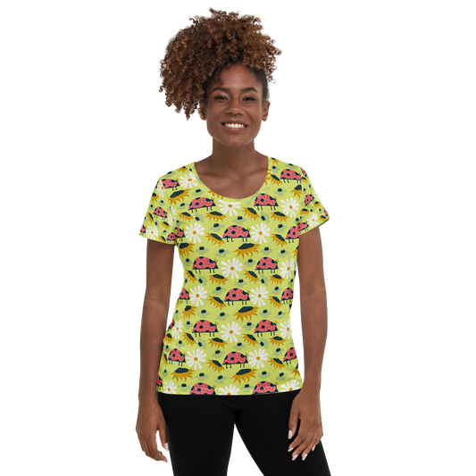 Scandinavian Spring Floral | Seamless Patterns | All-Over Print Women's Athletic T-Shirt - #6