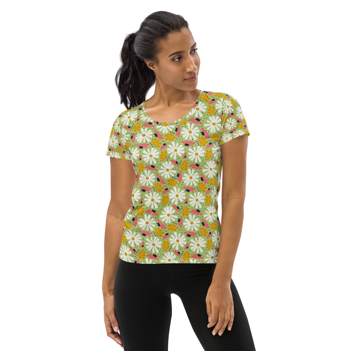Scandinavian Spring Floral | Seamless Patterns | All-Over Print Women's Athletic T-Shirt - #4