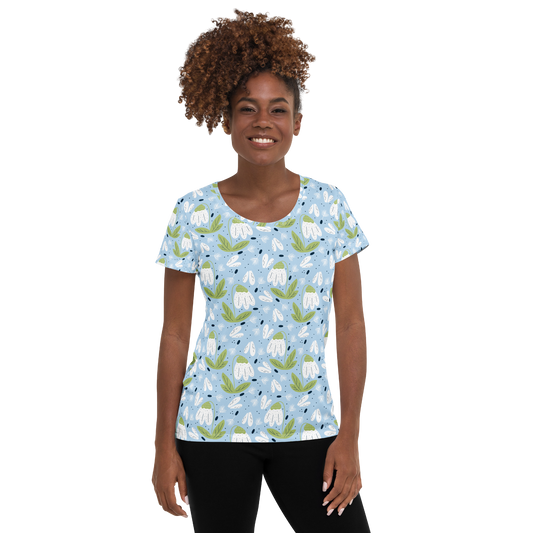 Scandinavian Spring Floral | Seamless Patterns | All-Over Print Women's Athletic T-Shirt - #3