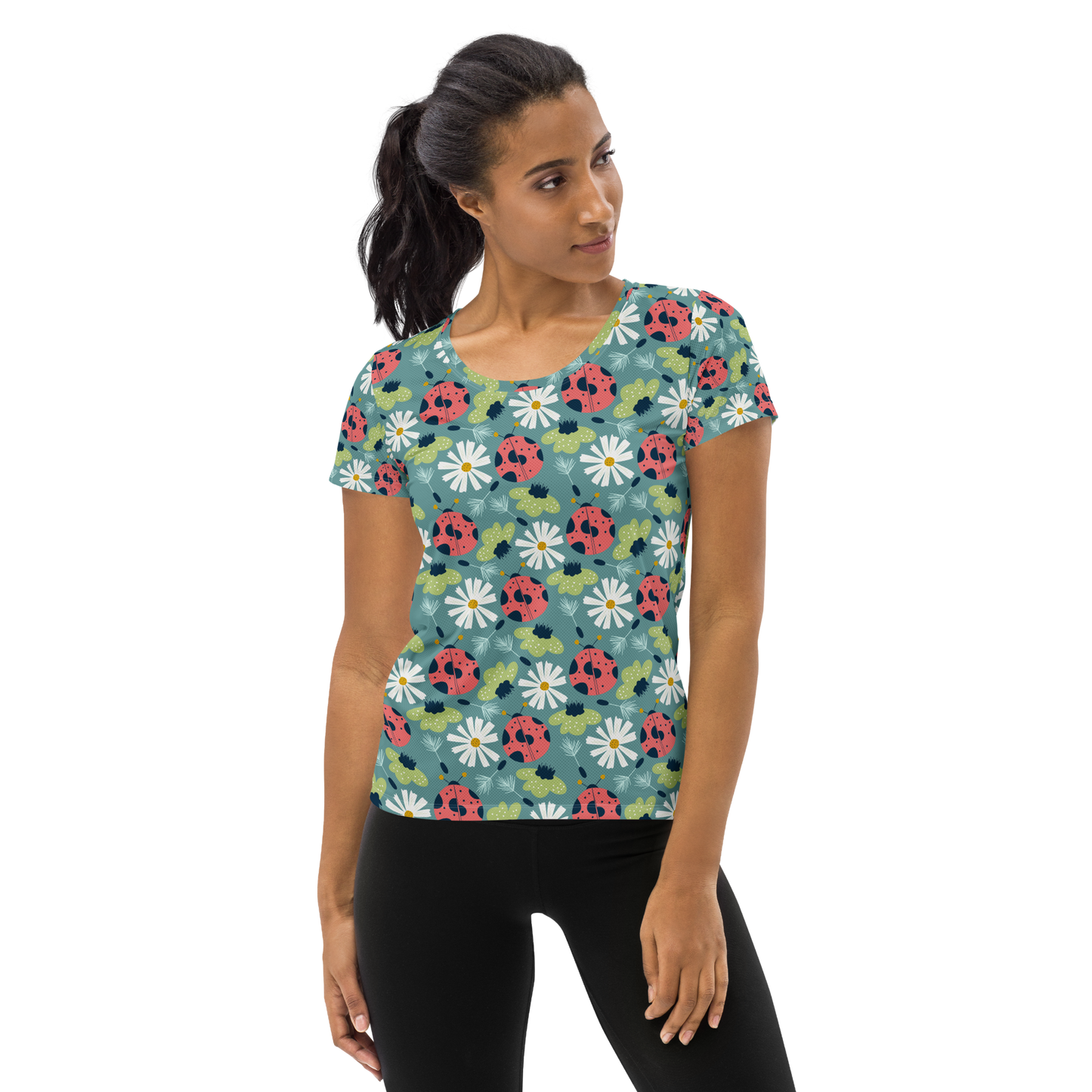 Scandinavian Spring Floral | Seamless Patterns | All-Over Print Women's Athletic T-Shirt - #2