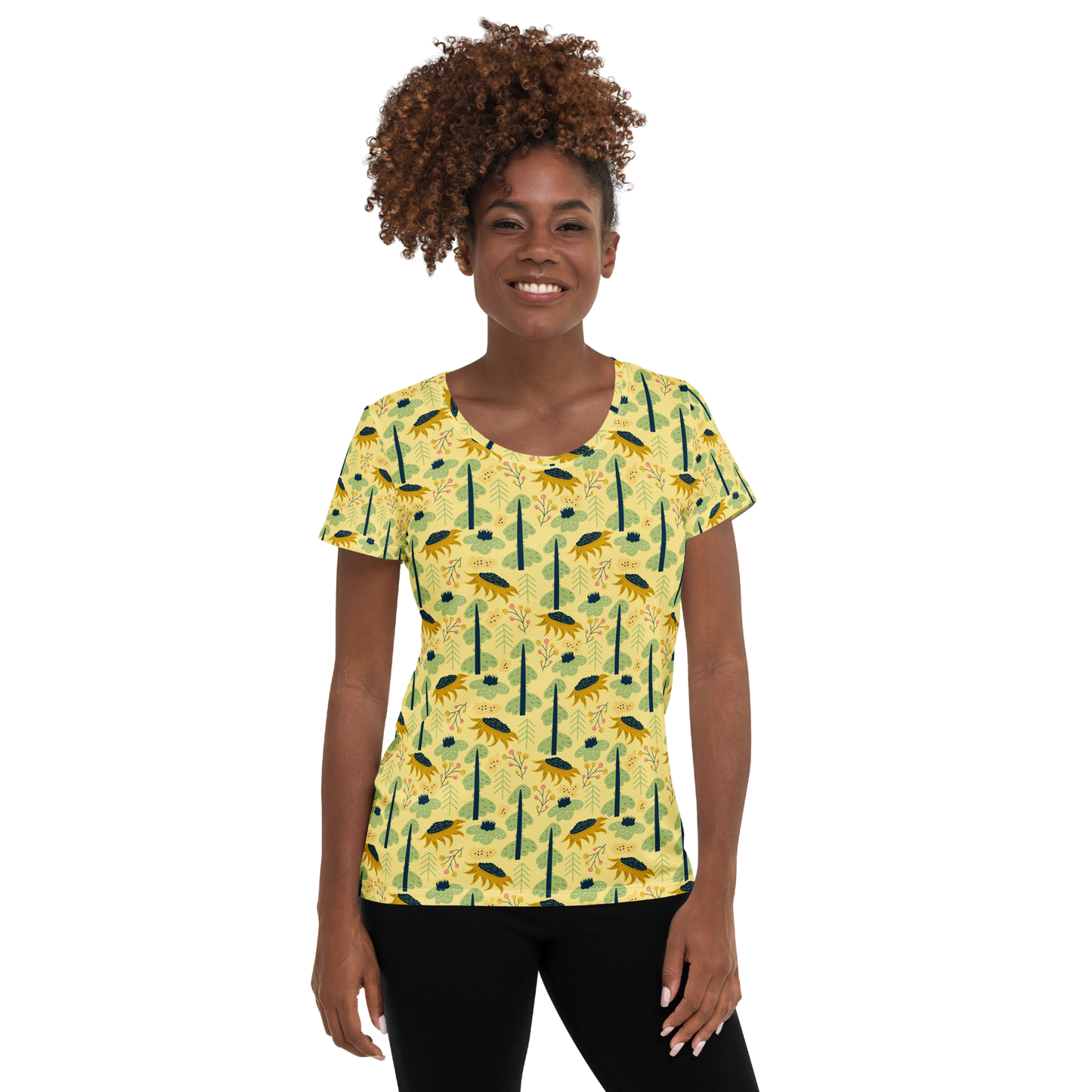 Scandinavian Spring Floral | Seamless Patterns | All-Over Print Women's Athletic T-Shirt - #1