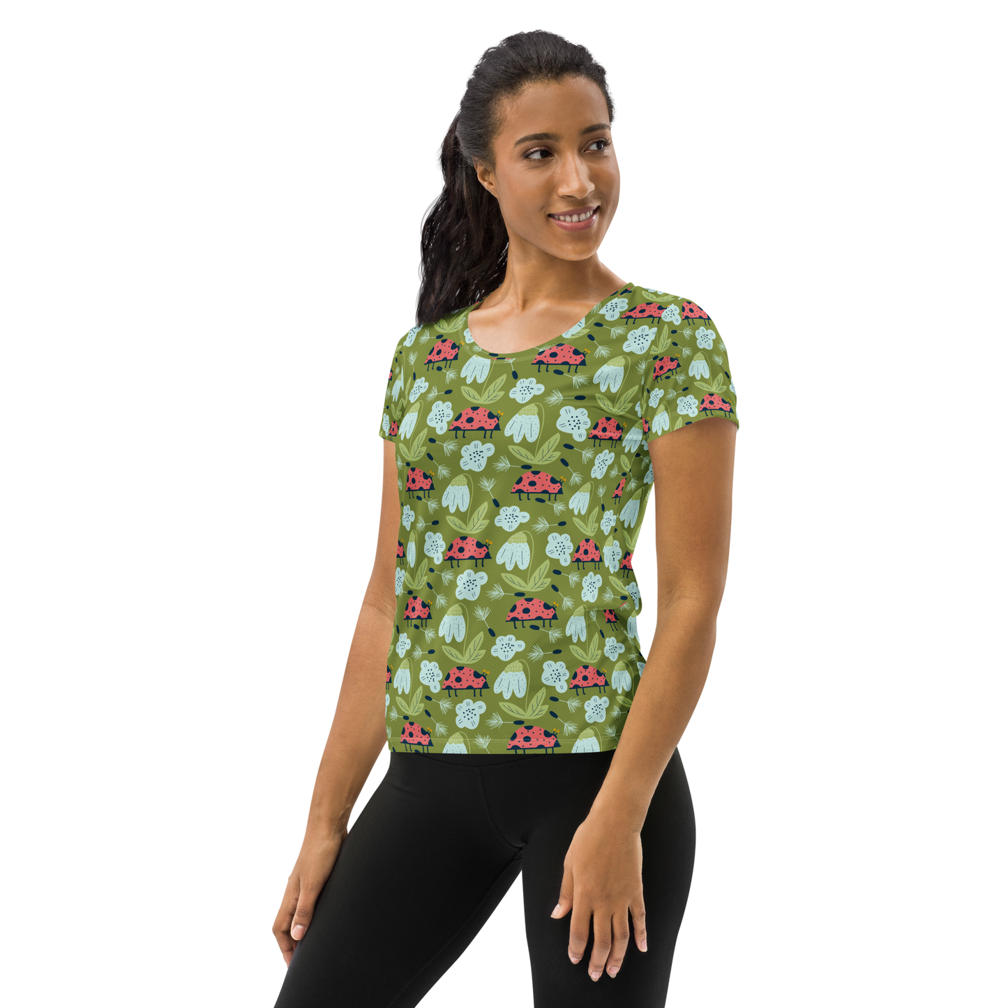 Scandinavian Spring Floral | Seamless Patterns | All-Over Print Women's Athletic T-Shirt - #5