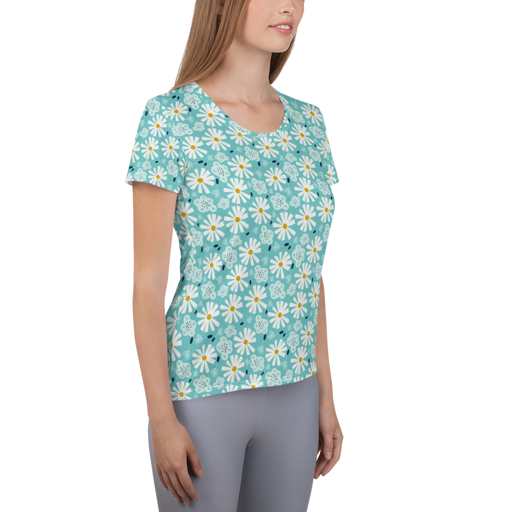 Scandinavian Spring Floral | Seamless Patterns | All-Over Print Women's Athletic T-Shirt - #10