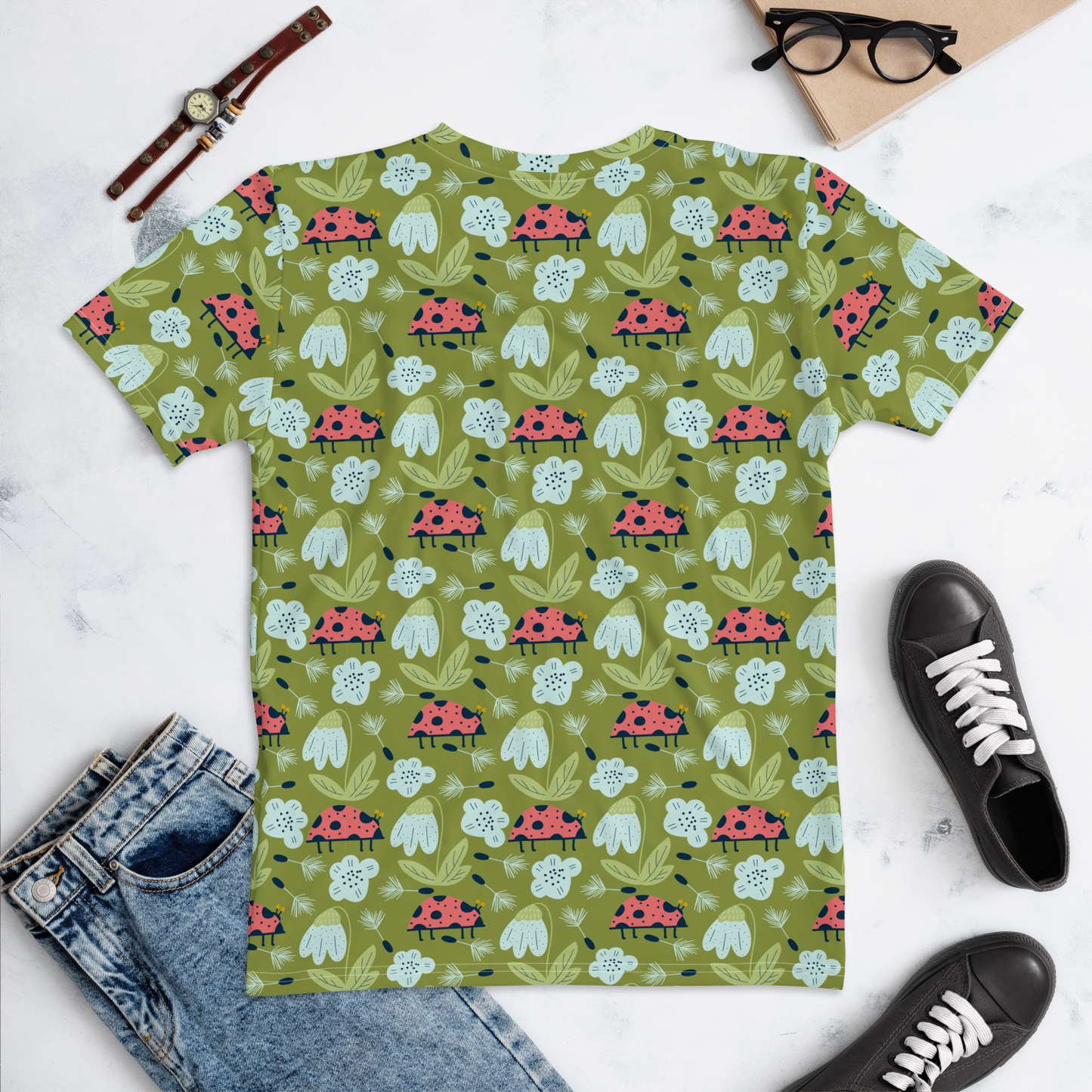 Scandinavian Spring Floral | Seamless Patterns | All-Over Print Women's Crew Neck T-Shirt - #5