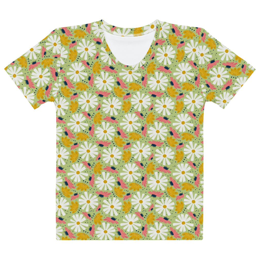 Scandinavian Spring Floral | Seamless Patterns | All-Over Print Women's Crew Neck T-Shirt - #4