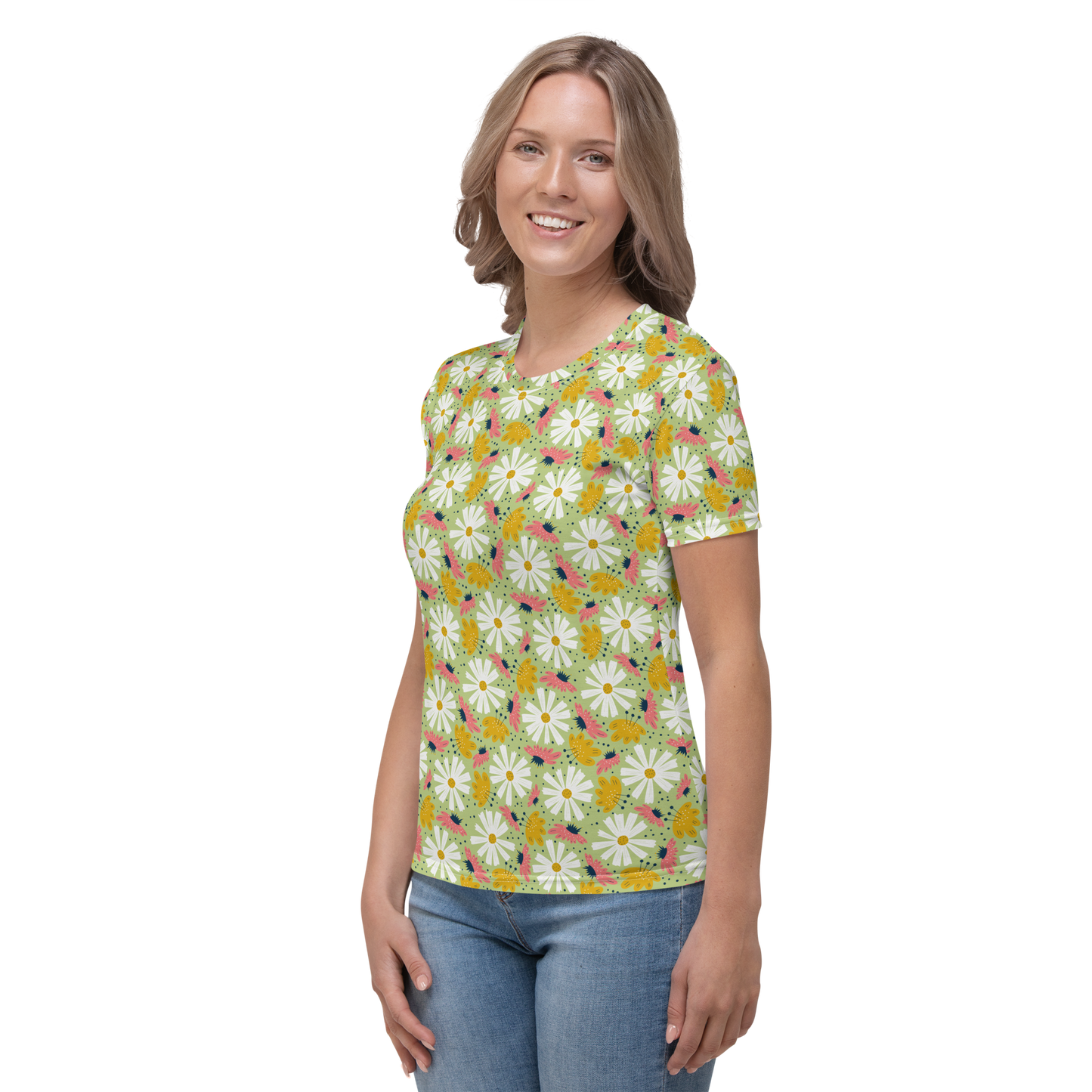 Scandinavian Spring Floral | Seamless Patterns | All-Over Print Women's Crew Neck T-Shirt - #4