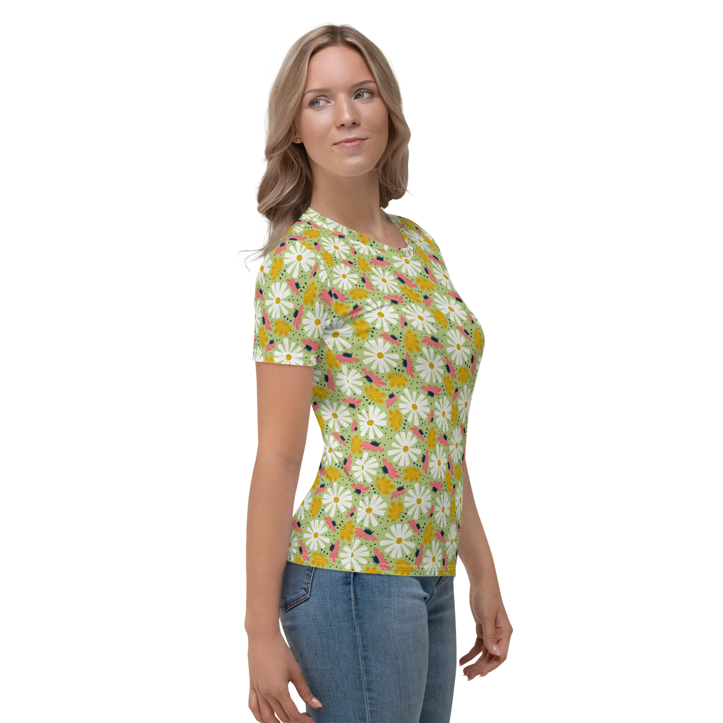 Scandinavian Spring Floral | Seamless Patterns | All-Over Print Women's Crew Neck T-Shirt - #4