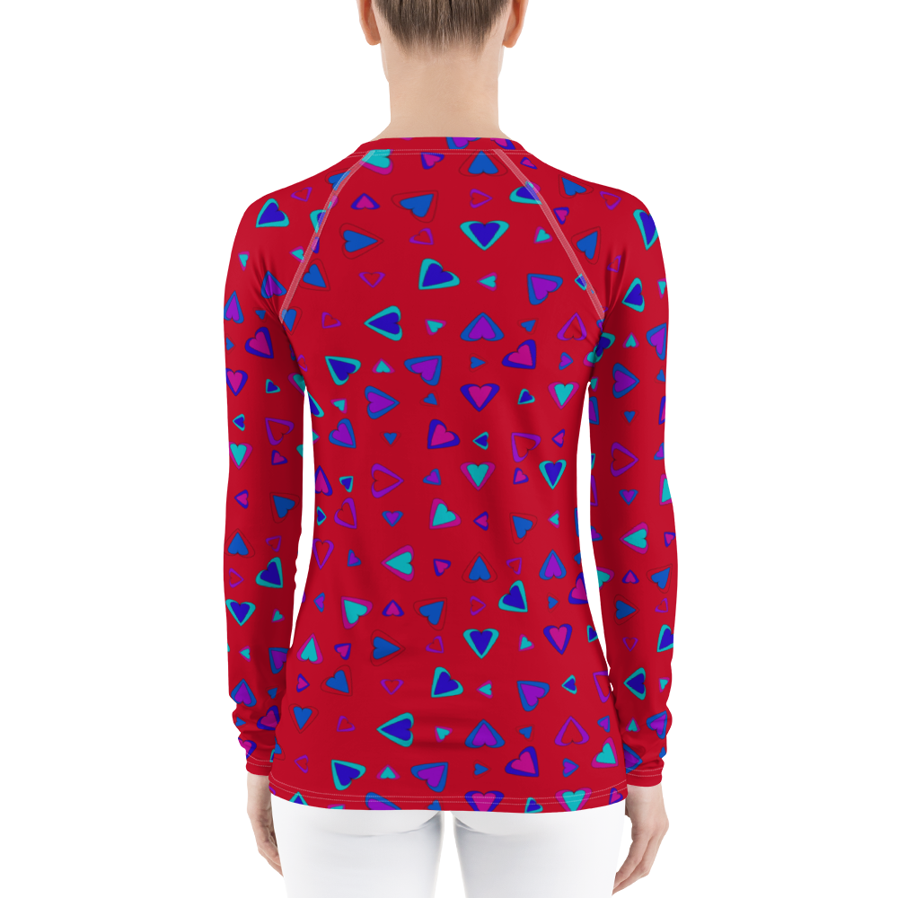 Rainbow Of Hearts | Batch 01 | Seamless Patterns | All-Over Print Women's Rash Guard - #1