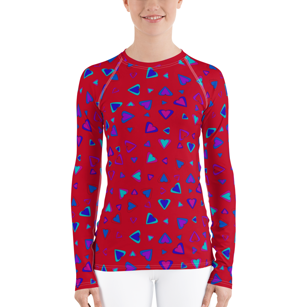 Rainbow Of Hearts | Batch 01 | Seamless Patterns | All-Over Print Women's Rash Guard - #1