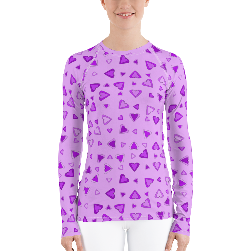 Rainbow Of Hearts | Batch 01 | Seamless Patterns | All-Over Print Women's Rash Guard - #3