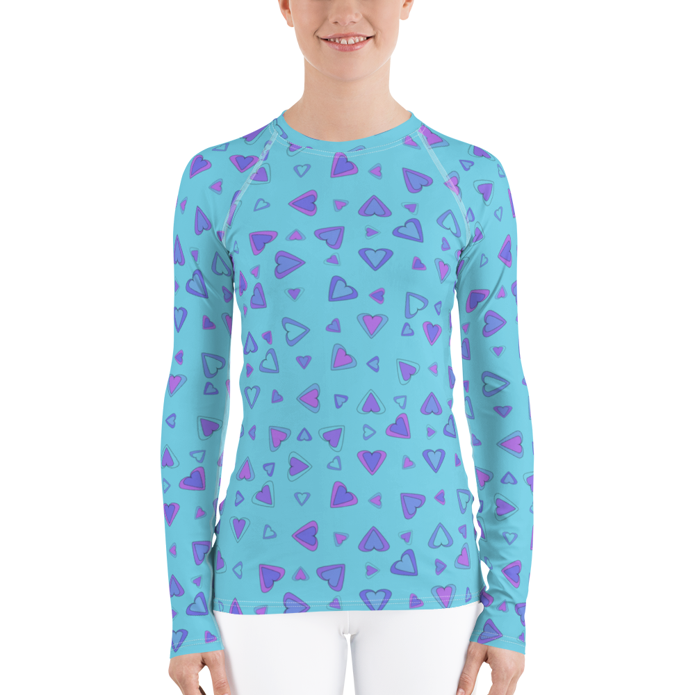 Rainbow Of Hearts | Batch 01 | Seamless Patterns | All-Over Print Women's Rash Guard - #9