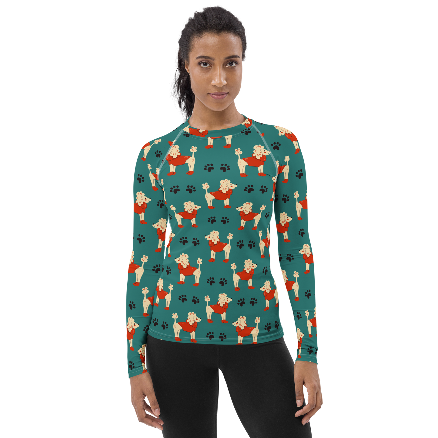 Cozy Dogs | Seamless Patterns | All-Over Print Women's Rash Guard - #1