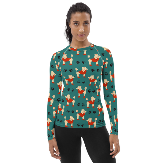 Cozy Dogs | Seamless Patterns | All-Over Print Women's Rash Guard - #1