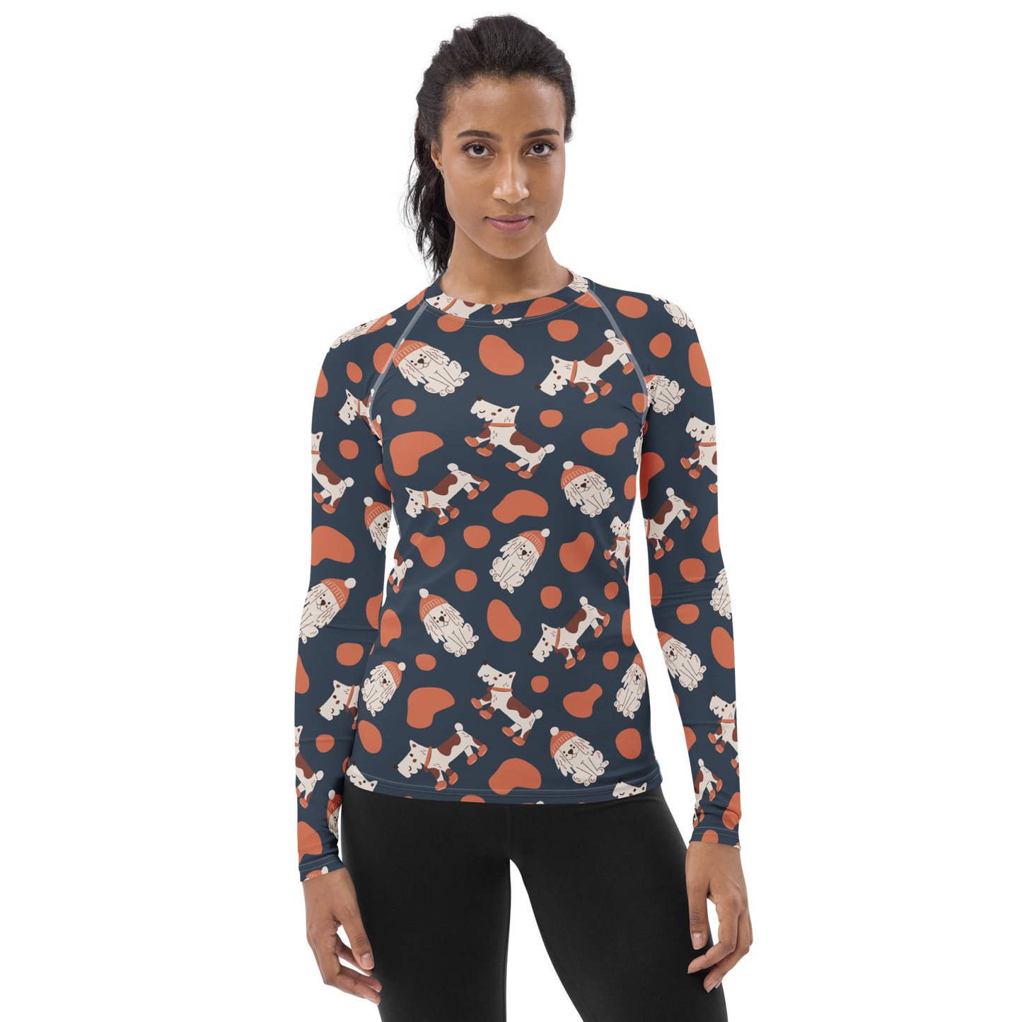 Cozy Dogs | Seamless Patterns | All-Over Print Women's Rash Guard - #5