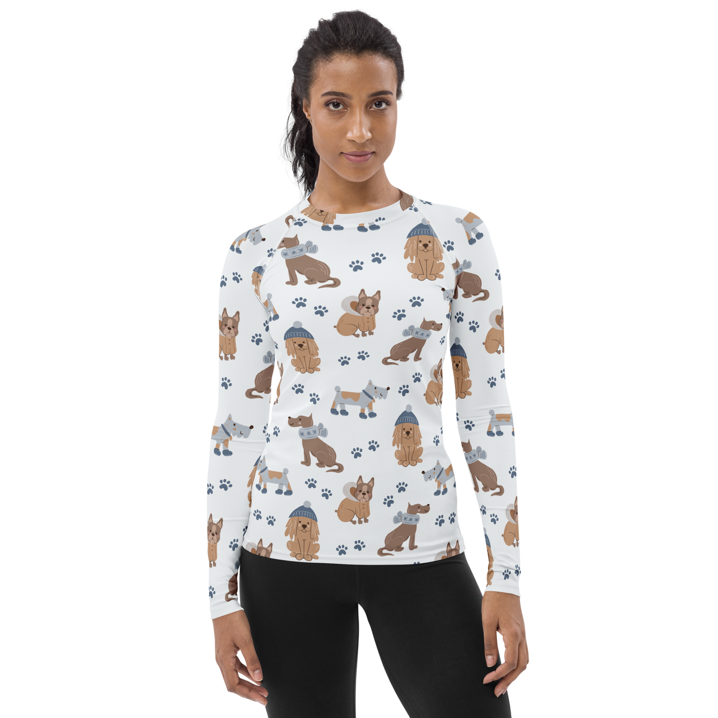 Cozy Dogs | Seamless Patterns | All-Over Print Women's Rash Guard - #7