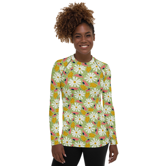 Scandinavian Spring Floral | Seamless Patterns | All-Over Print Women's Rash Guard - #4