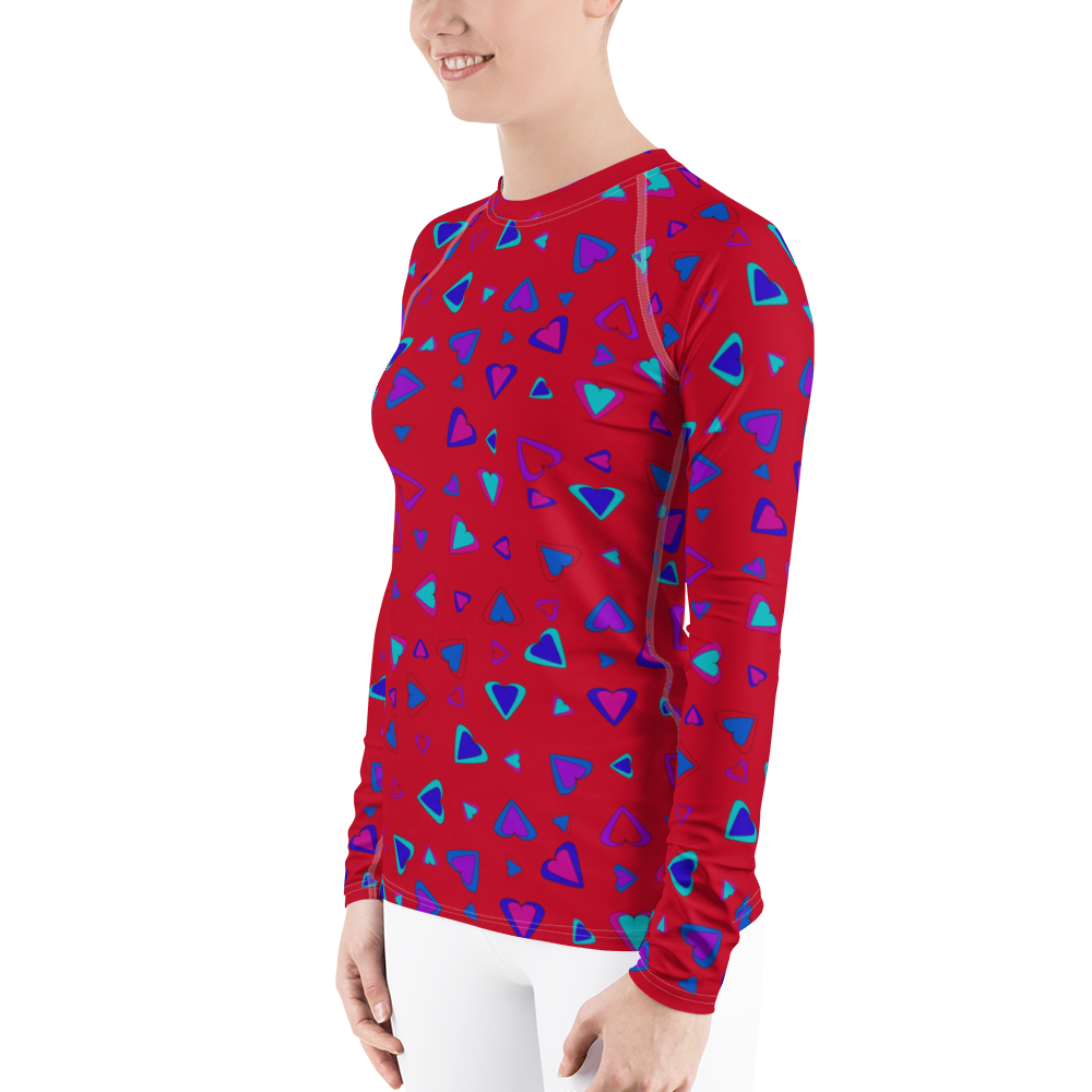 Rainbow Of Hearts | Batch 01 | Seamless Patterns | All-Over Print Women's Rash Guard - #1