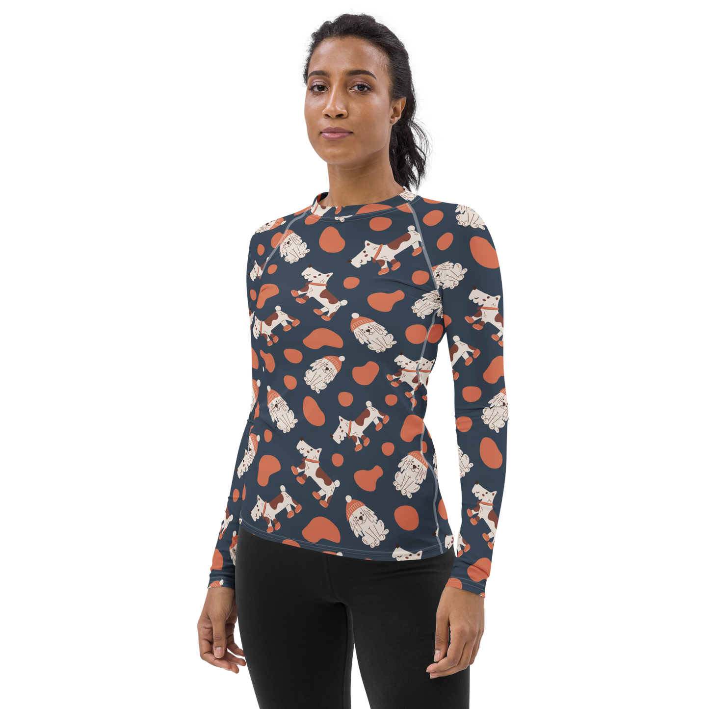 Cozy Dogs | Seamless Patterns | All-Over Print Women's Rash Guard - #5