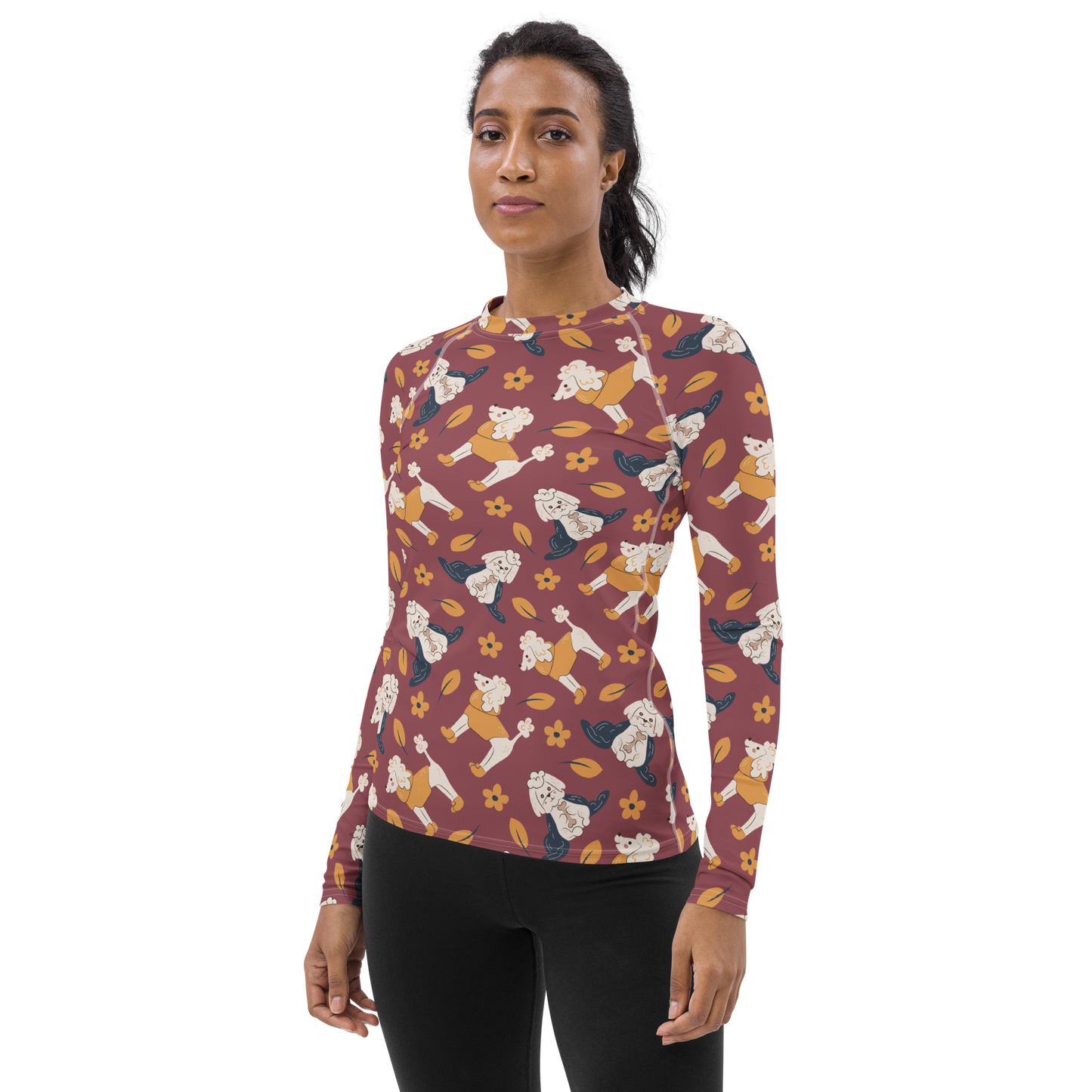Cozy Dogs | Seamless Patterns | All-Over Print Women's Rash Guard - #9