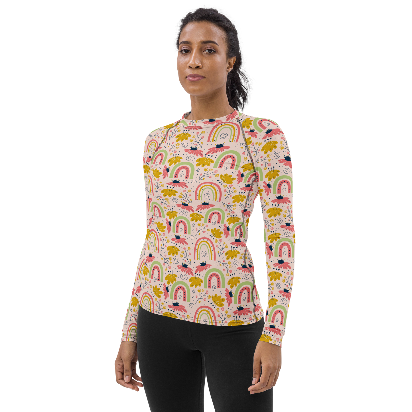 Scandinavian Spring Floral | Seamless Patterns | All-Over Print Women's Rash Guard - #7