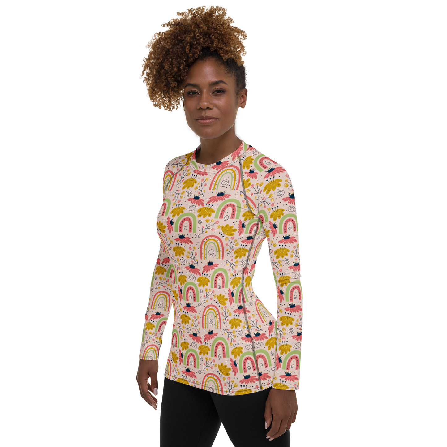 Scandinavian Spring Floral | Seamless Patterns | All-Over Print Women's Rash Guard - #7