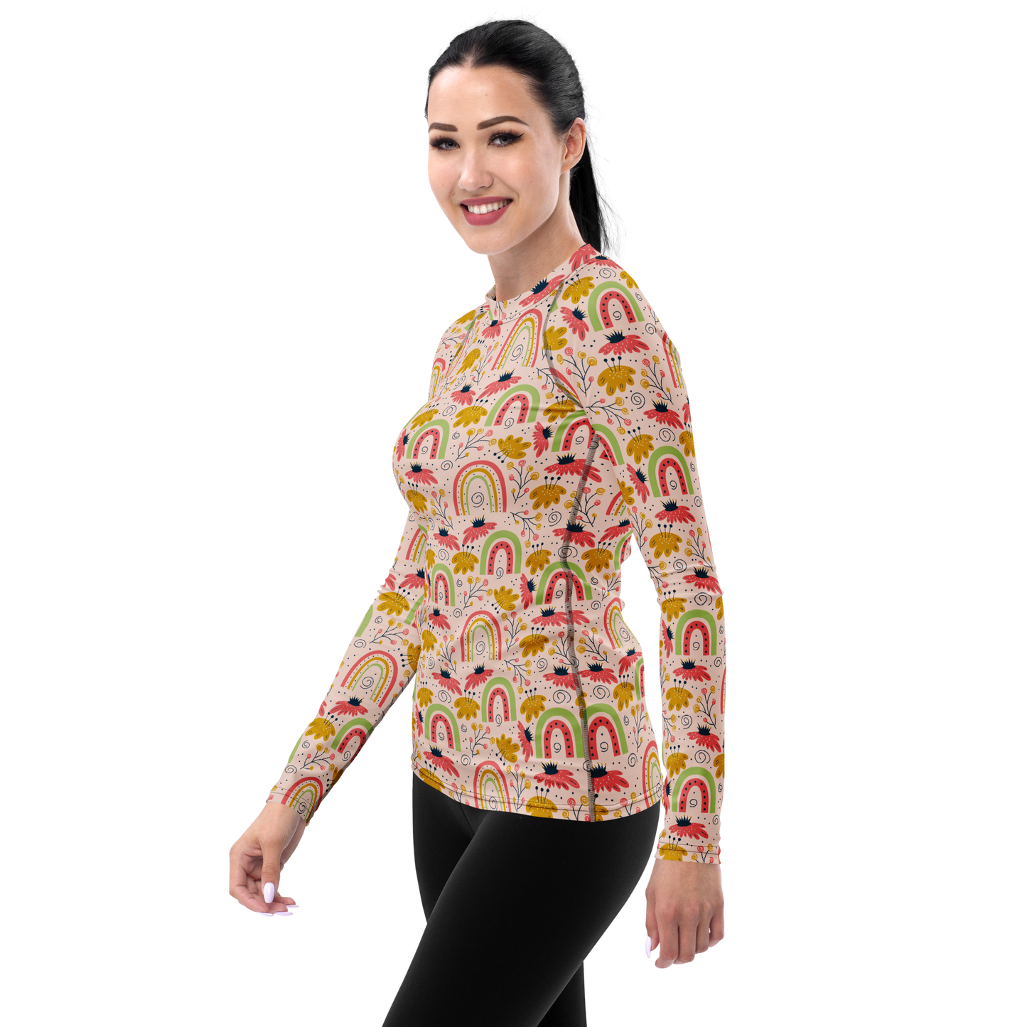 Scandinavian Spring Floral | Seamless Patterns | All-Over Print Women's Rash Guard - #7